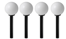KIT N4 SFERE DA GIARDINO CON PALO ILLUMINAZIONE LAMPIONE LAMPIONCINO OPACA 1.5M