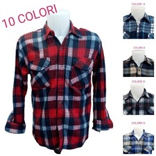 Camicia  Felpa in Pile Casual FLANELLA Uomo Maglione Invernale QUADRI da M a 3XL