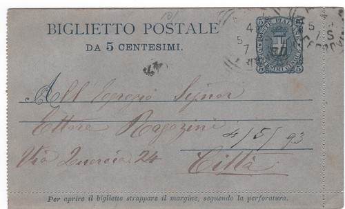 B03 regno biglietto postale - b03,