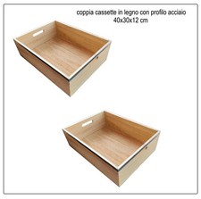 set 2 cassette in legno con