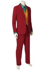 Costume pagliaccio uomo bordeaux 2019 deluxe adulto Halloween vestito fantasia joker