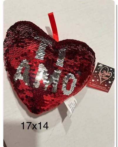 Cuscino cuore peluche amo - cuore,