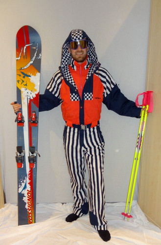 Nevica zigzag retro tuta sci - retro,