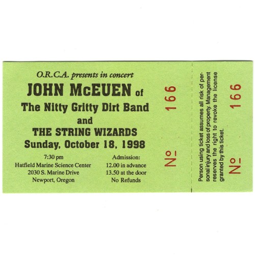 Biglietto concerto john mceuen - biglietto,