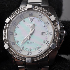 seiko Velatura 7n82 MoP dial diamond bezel watch SXDA19 sapphire 100M 31mm