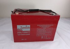 BATTERIA AGM ZENITH 100Ah 12V CAMPER PANNELLI SOLARI SCARICA LENTA ZGL120077