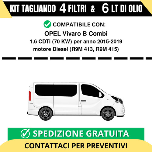Tagliando per opel vivaro - per, b