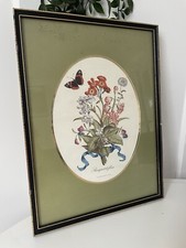 Stampa acquerello botanica francese vintage Joseph Karrel incorniciata floreale cottage art