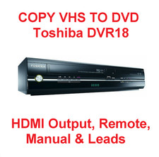 Toshiba DVR18 VHS DVD Recorder Copy VHS to DVD Remote & Set Up Guide