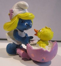 216-PUFFI-PUFFETTA CON PULCINO-2.0489-PORTUGAL © 1984 PEYO SCHLEICH Ⓢ-APPLAUSE