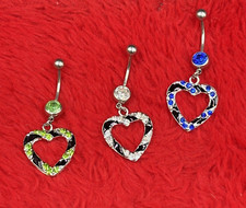 Piercing gioiello per il corpo da ombelico in acciaio chirurgico e veri zirconi