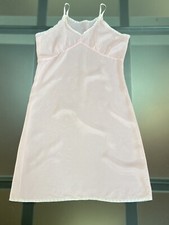 SOTTOVESTE CAMICIA DA NOTTE VINTAGE ANNI '50-'60 ROSA E PROFILO IN PIZZO BIANCO