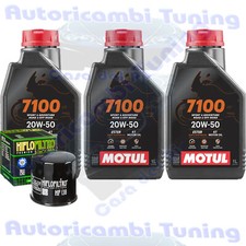 Kit Tagliando Olio Motul 7100 20W50 Filtro Per Suzuki GW250 Inazuma FZ 2012>2018