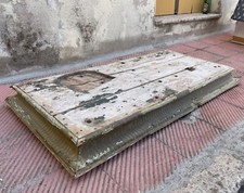 Antico grande piedistallo zoccolo base per statua sacra presepe in legno stucco