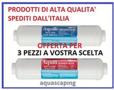 3 Filtri in linea 2x10" carbone o sedimenti - ricambio osmosi inversa acquario 