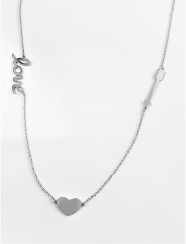 Collana donna acciaio con - collana,