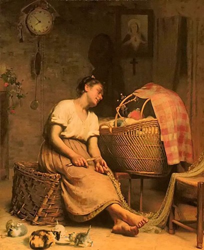 Dipinto olio paul peel - , madre