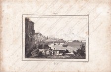 NAPOLI panorama Conte incisione Stampa antica