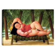 Quadro botero bagnante sulla - quadro,