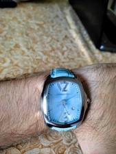 Chronotech azzurro prisma 7896m in pelle con pila nuova