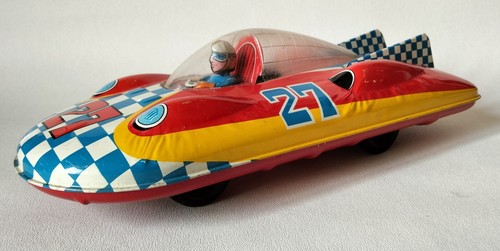 Vintage tin racer car toy - tin,
