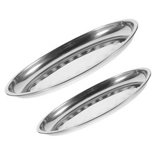  Vassoi ovali in acciaio