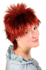 Donna Parrucca Rosso Corto Giocherellona 80er Anni Mullet Stile: 26155-131 25cm