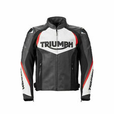 TRIUMPH Da Corsa Giacca In Pelle Da Moto Uomo Motociclistica Giacca Pelle CE 50