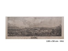 STAMPA VEDUTA DI TORINO DALLA PARTE DELLA PORTA DEL PO DA INCISIONE DEL '700 VA1