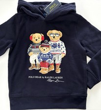 NWT, Boys POLO RALPH LAUREN Navy Polo Bear Hoodie. 2T. Eu 92. Runs Small