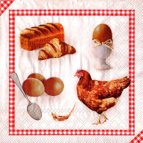 Serviettes papier poule - la,