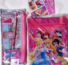 PRINCIPESSE DISNEY MINI BORSETTA E ASTUCCIO CON MATITA RIGHELLO GOMMA TEMPERINO