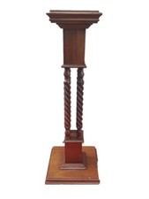 Colonna portavaso base quadrata in legno anni 60