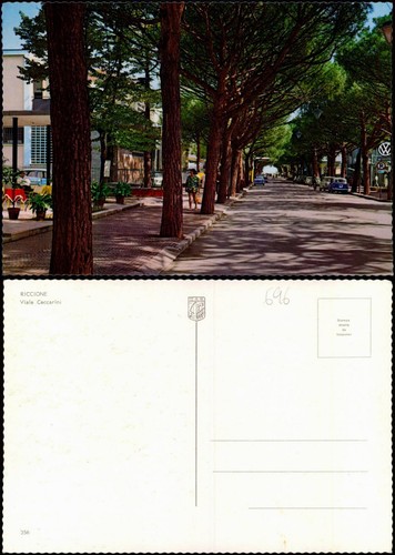 Cartolina riccione viale - riccione,