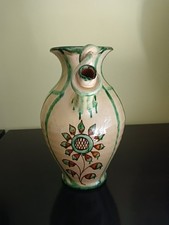 Boccale/ versatoio in terracotta smaltata e decorata a mano