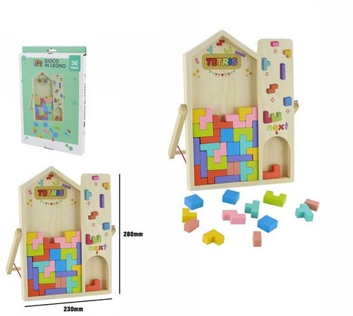 Gioco puzzle legno tetris - x, in