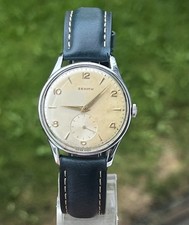 Orologio Vintage ZENITH 37mm Stile Calatrava Anni 50 Cassa Acciaio Inox Swiss Made