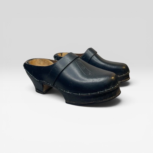 Zoccoli legno pelle - zoccoli,