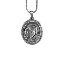 Collana Padre Pio Argento Sterling Ciondolo Santo Cattolico Regalo...