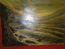 Quadro pittore Giuseppe Giusti lungo scoglio di nervi pittura ad olio