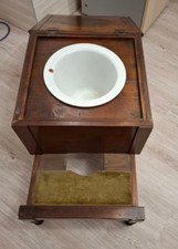 EPOCA VITTORIANA -   GABINETTO WATER  - ANTICA PENTOLA VASO DA CAMERA MOGANO