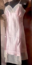 ?SOTTOVESTE VINTAGE Tg.44 M SETA ROSA ORLATA IN PIZZO ITALY ANNI 50