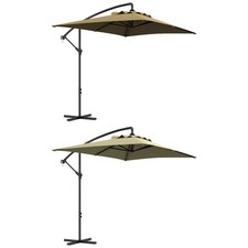 Outsunny Ombrellone da Giardino 3x2m Decentrato con Apertura a Manovella