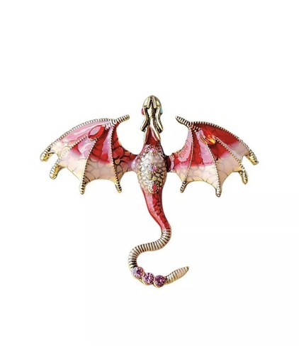 Flying dragon spilla - spilla, cristallo