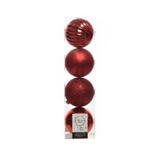 PALLINE DI NATALE SFERE ROSSE 10cm 4pz