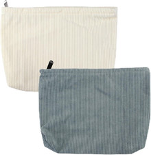 2 Pezzi Pochette Trucchi Pochette per Trucchi Donna, Tessuto Di Velluto a Coste,