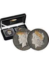 MORGAN 1878 & PEACE DOLLAR 1935 Golden Enigma Prestige serie monete argento 1$ USA