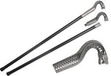 Snake Cane Prop Cobra Head Gothic Cosplay Stick for LARP, Fantasy & Theatre Use