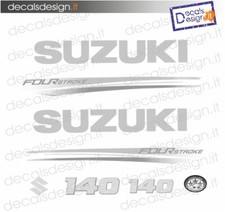 Adesivi motore marino fuoribordo Suzuki 140 cv four stroke 2018 bianco stickers