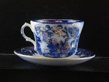 ANTICA RARA TAZZA SCODELLA CERAMICA RICHARD MILANO DECORO JAPON BIANCO BLU E ORO